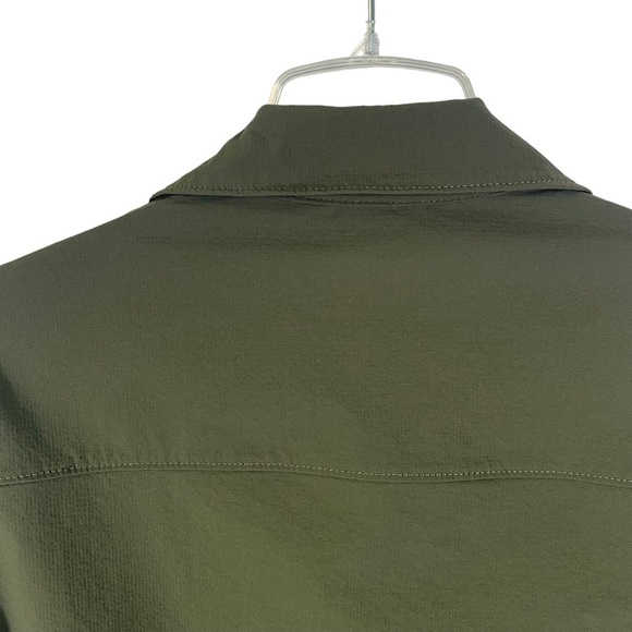 Zara Women's Size Large Olive Green Shirt Jacket Snaps Closures 2 Front Pockets - Picture 8 of 10